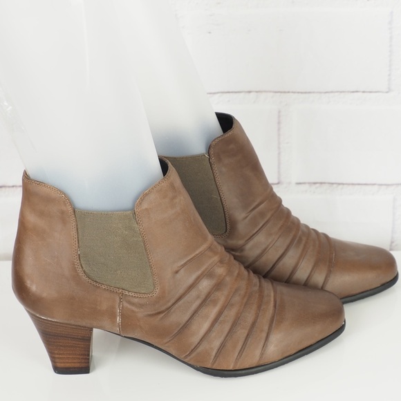 Ros Hommerson sz 12 brown leather booties - Picture 1 of 10